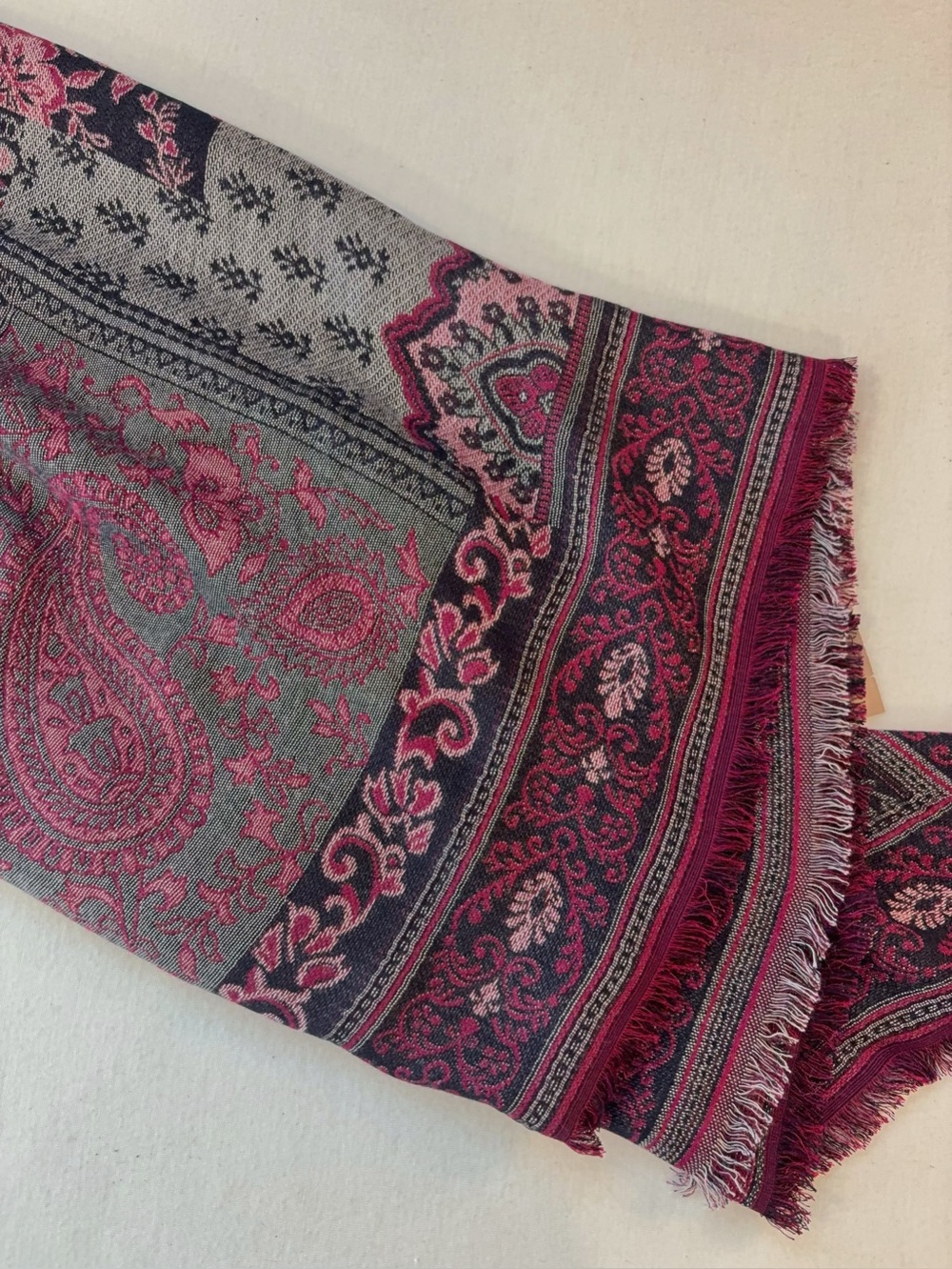 J. Jill Winterberry Multi Mosaic Paisley Triangle Scarf NWT